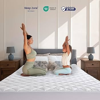 SLEEP ZONE Mattress Cover Queen Size Bed, Quilted Fitted Mattress Pad, Deep Pocket Mattress Prote... | Amazon (US)