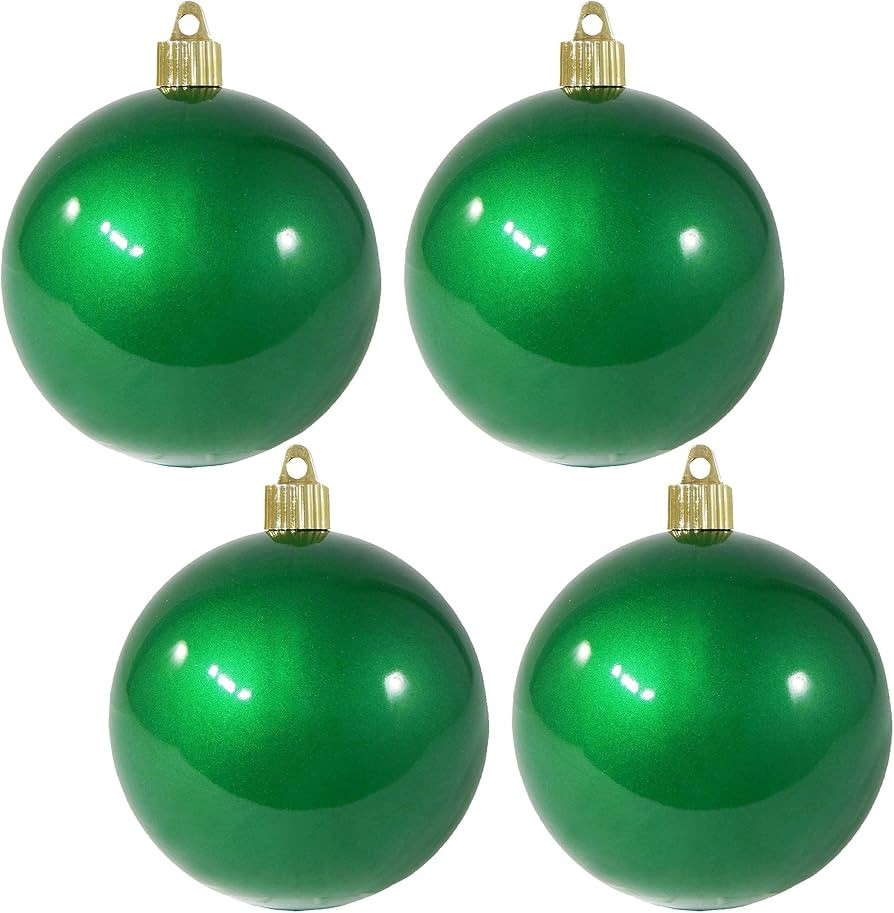 Christmas By Krebs 4" (100mm) Ornament, [4 Pieces], Commercial Grade Indoor and Outdoor Shatterpr... | Amazon (US)