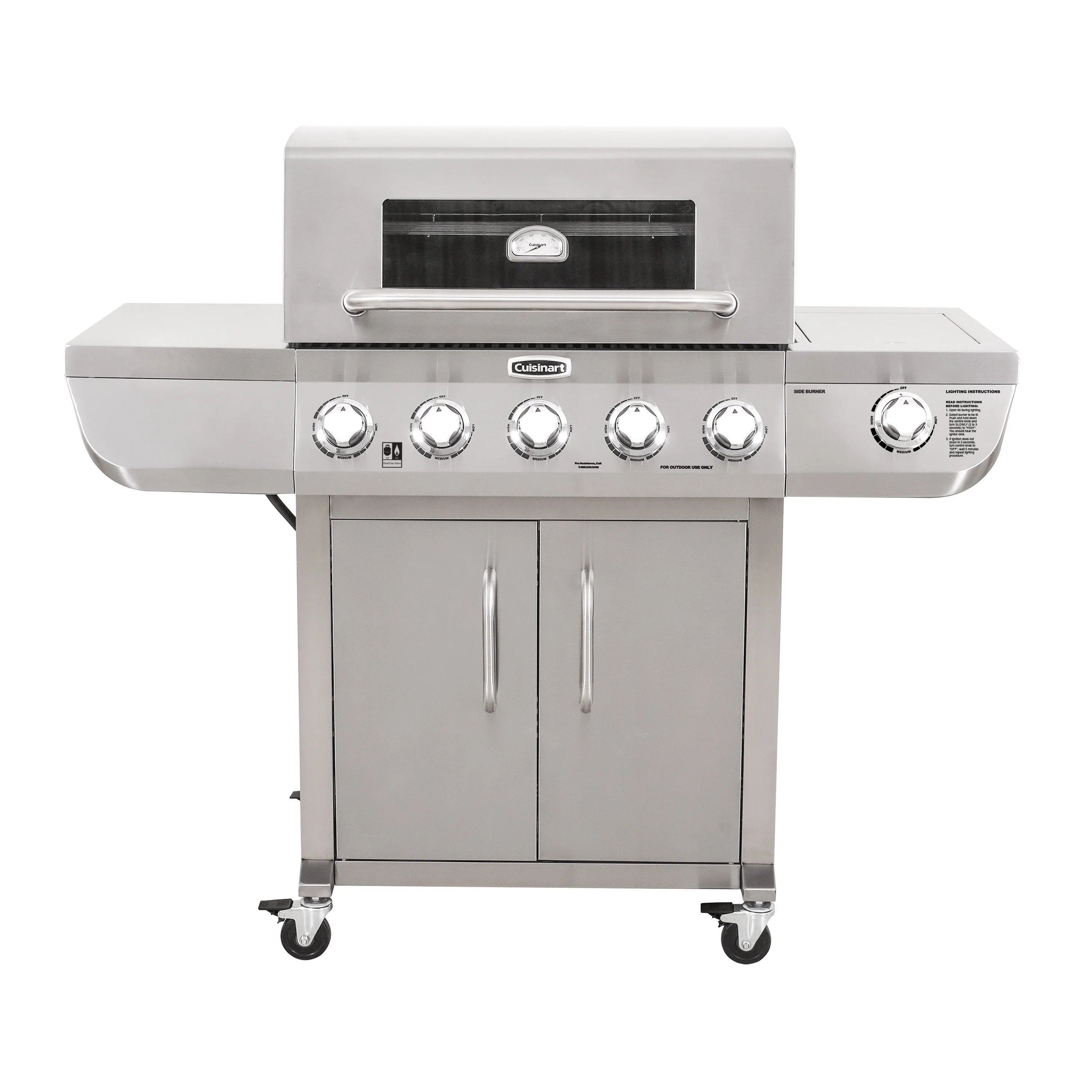 Cuisinart Five Burner Dual Fuel Gas Grill - Walmart.com | Walmart (US)