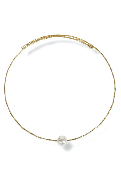 Arabella Gold Pearl Choker Necklace | The Willow Tree