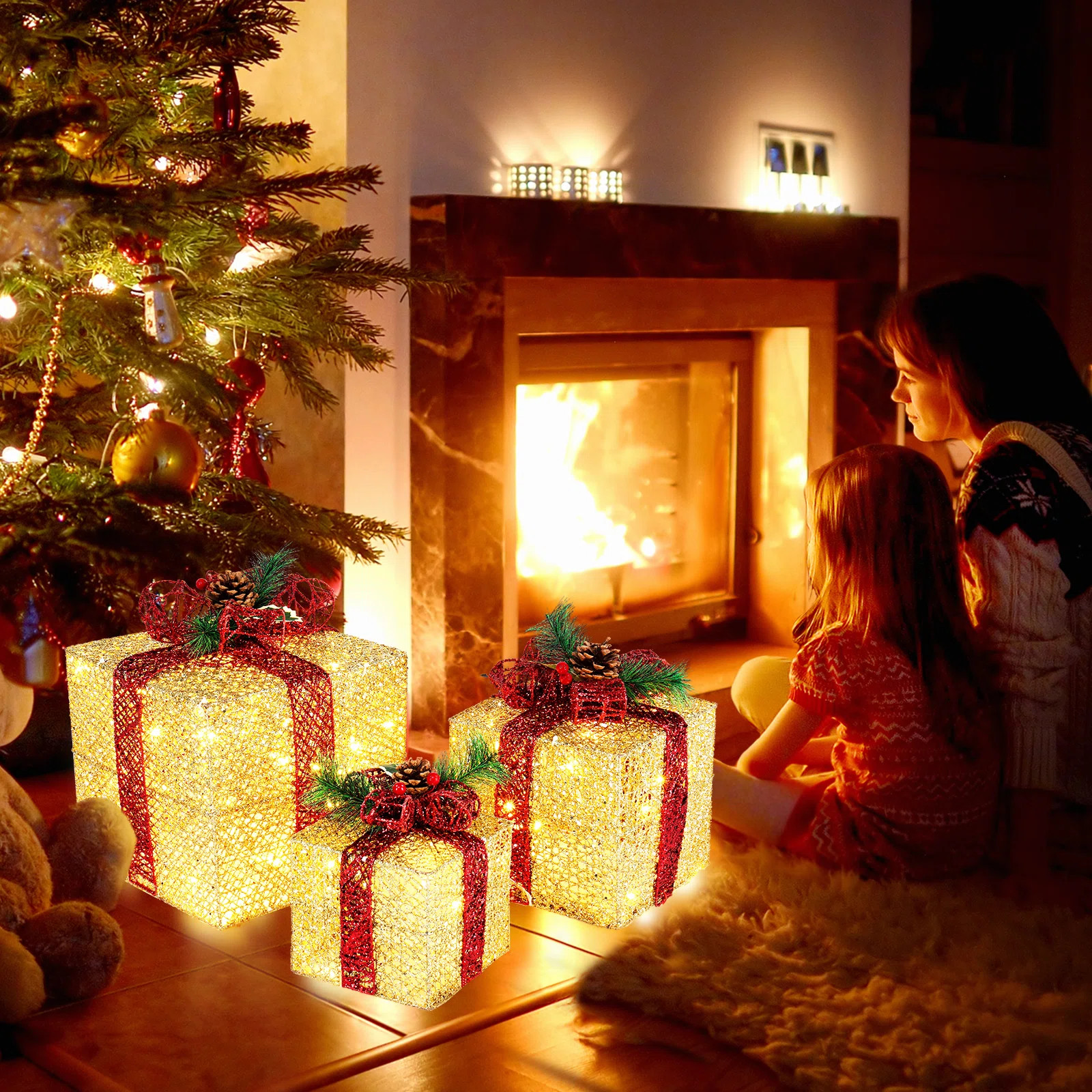 Huldah 3pcs LED Garden Gift Box Holiday Decoration | Wayfair North America