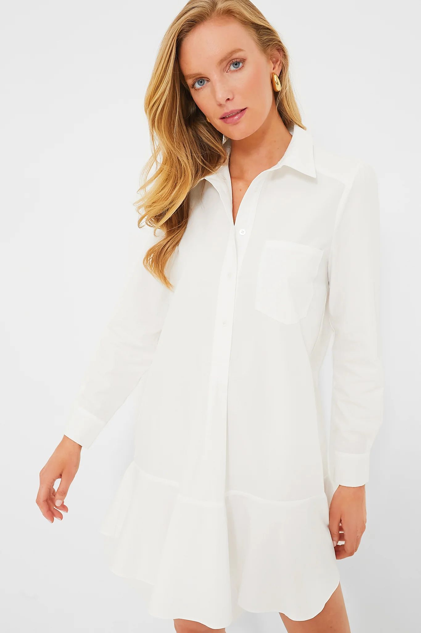 White Cotton Poplin Callahan Shirt Dress | Tuckernuck (US)