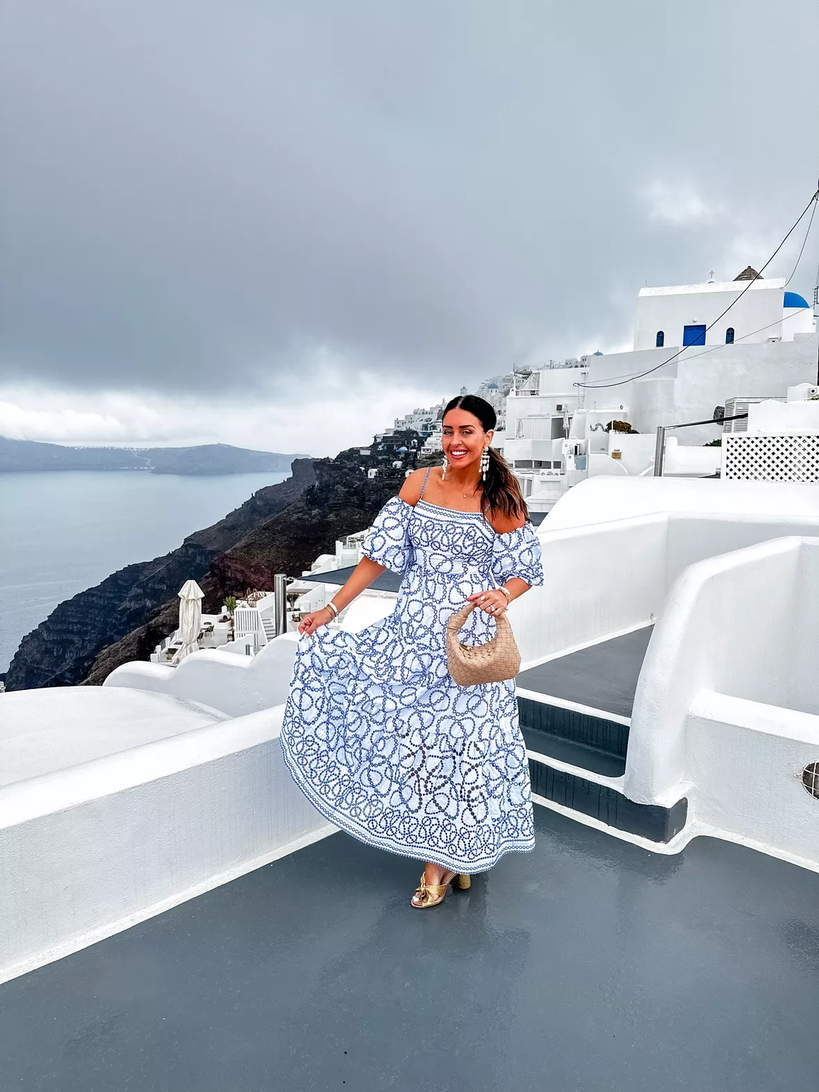 Santorini Puff Sleeve Dress