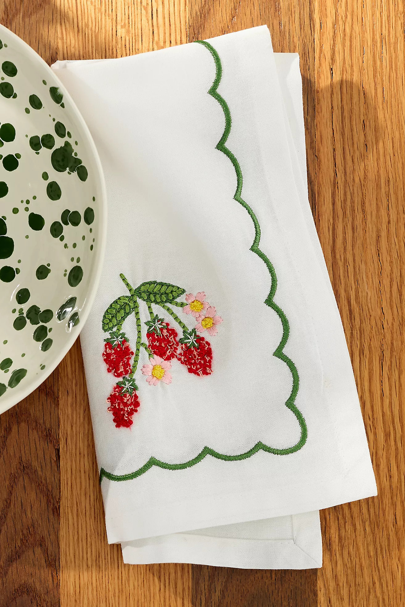 Berry Embroidered Cotton Napkins, Set of 4 | Anthropologie (US)