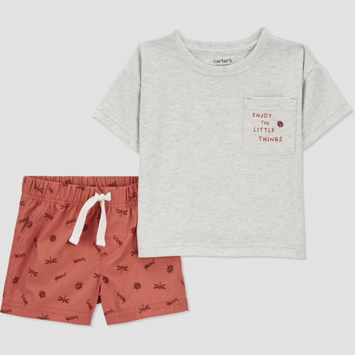 Carter's Just One You® Baby Boys' 2pc Tropical Top & Shorts Set - Orange/Brown | Target