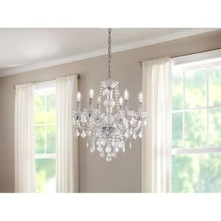 Maria Theresa 6-Light Chrome with Clear Acrylic Chandelier | The Home Depot