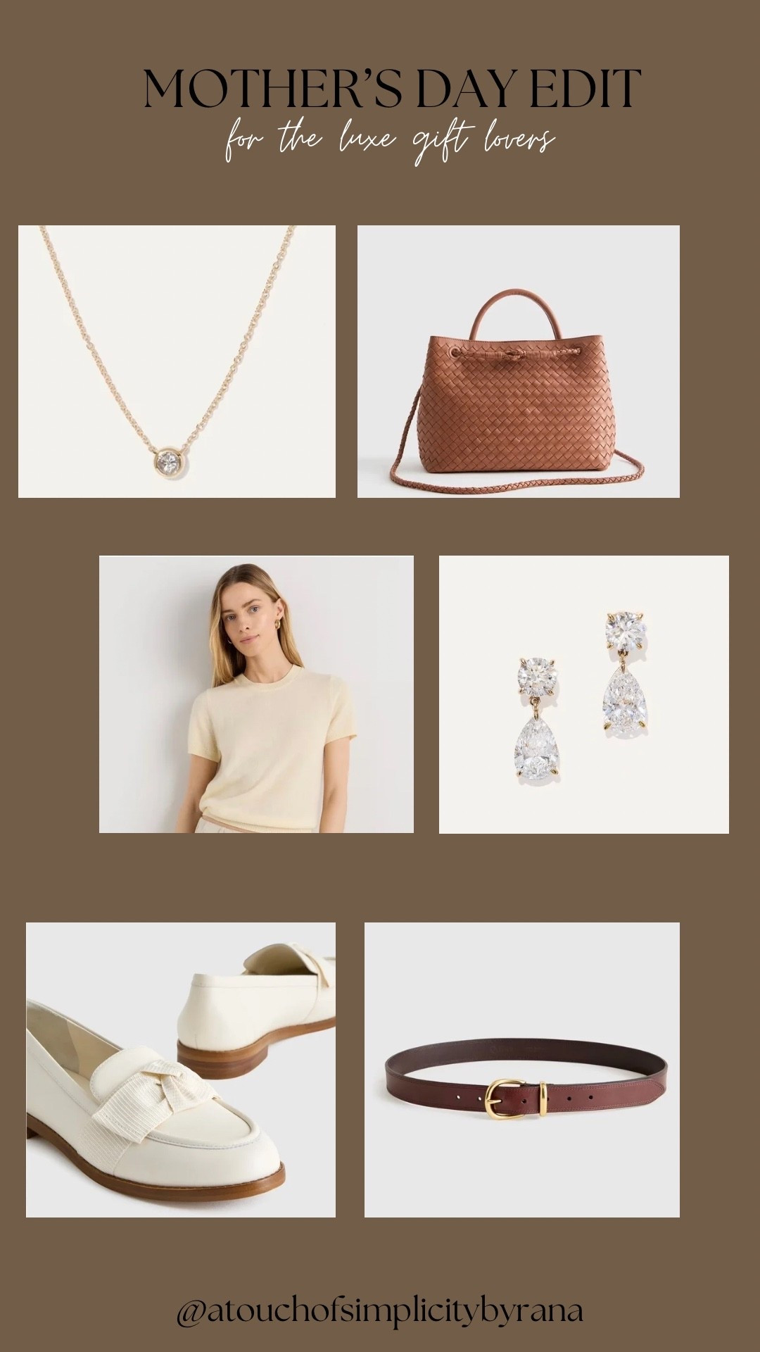 Mother’s Day Edit for the luxe gift lovers. Rounded up my favorites from @Quince 

Necklace, cashmere, earrings, shoes, leather belt, Italian, quince finds, gift ideas, Mother’s Day gift ideas, luxe gifts , 14k gold, diamond necklace, Italian leather satchel, cashmere tee, lab grown diamond, pear drop earrings, bow penny, loafers, European leather belt 

#LTKMothersDay