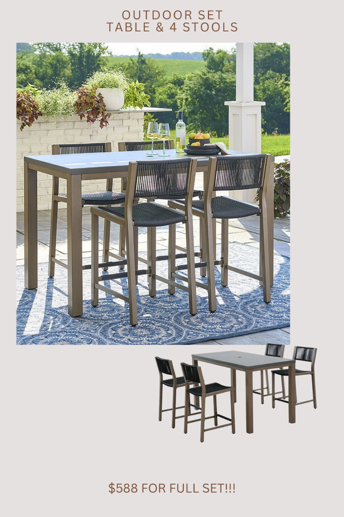 Oh my goodness!!! Brand new Walmart outdoor dining set 🤯😍🙌🏻 amazing price point!! You get a table & 4 stools for $588!!!! 

#LTKSaleAlert #LTKSeasonal #LTKHome