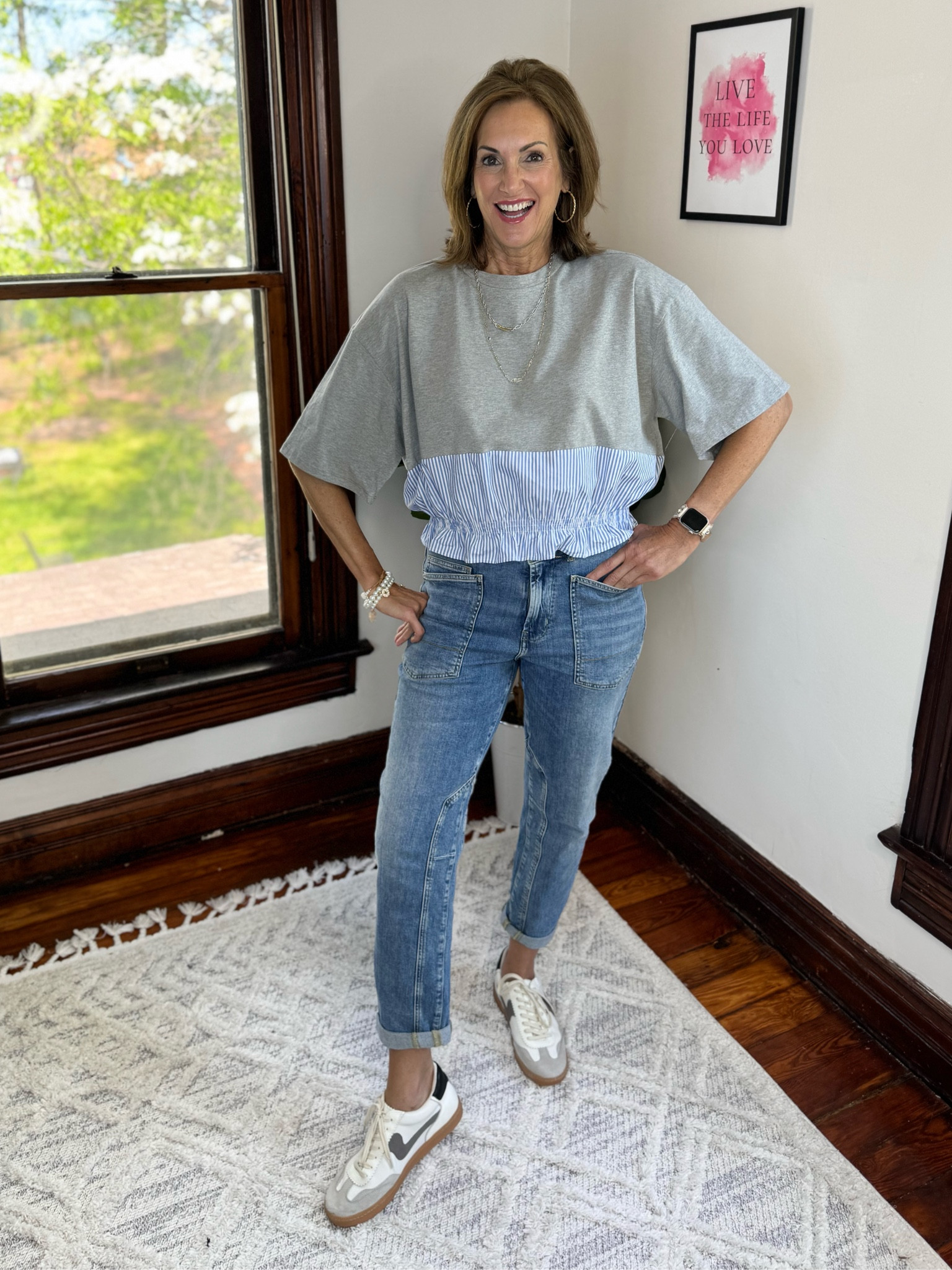 Miixed media tee - L
Jeans - 28

#LTKstyletip #LTKshoecrush