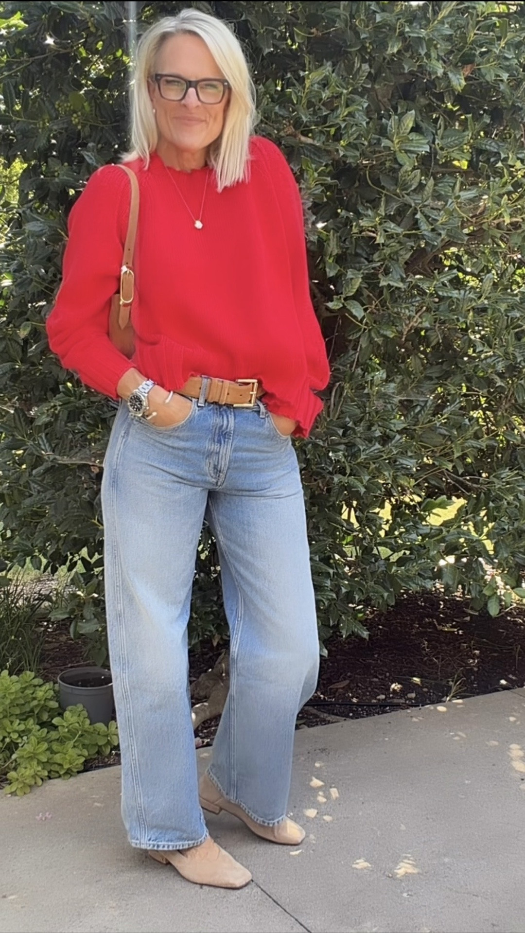 New fave denim!!! 
Fit is tts 
Sweater - wearing small, red is currently on pre-order wishing I had the White as well ￼

#LTKdayinmylife #LTKgrwm #LTKOver40