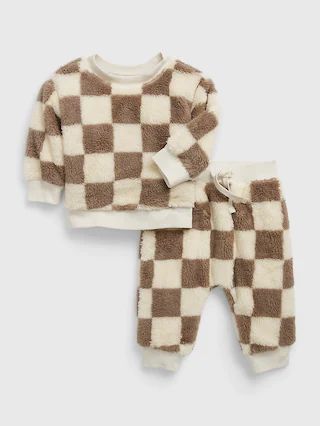 Baby Checkered Sherpa Outfit Set | Gap (CA)