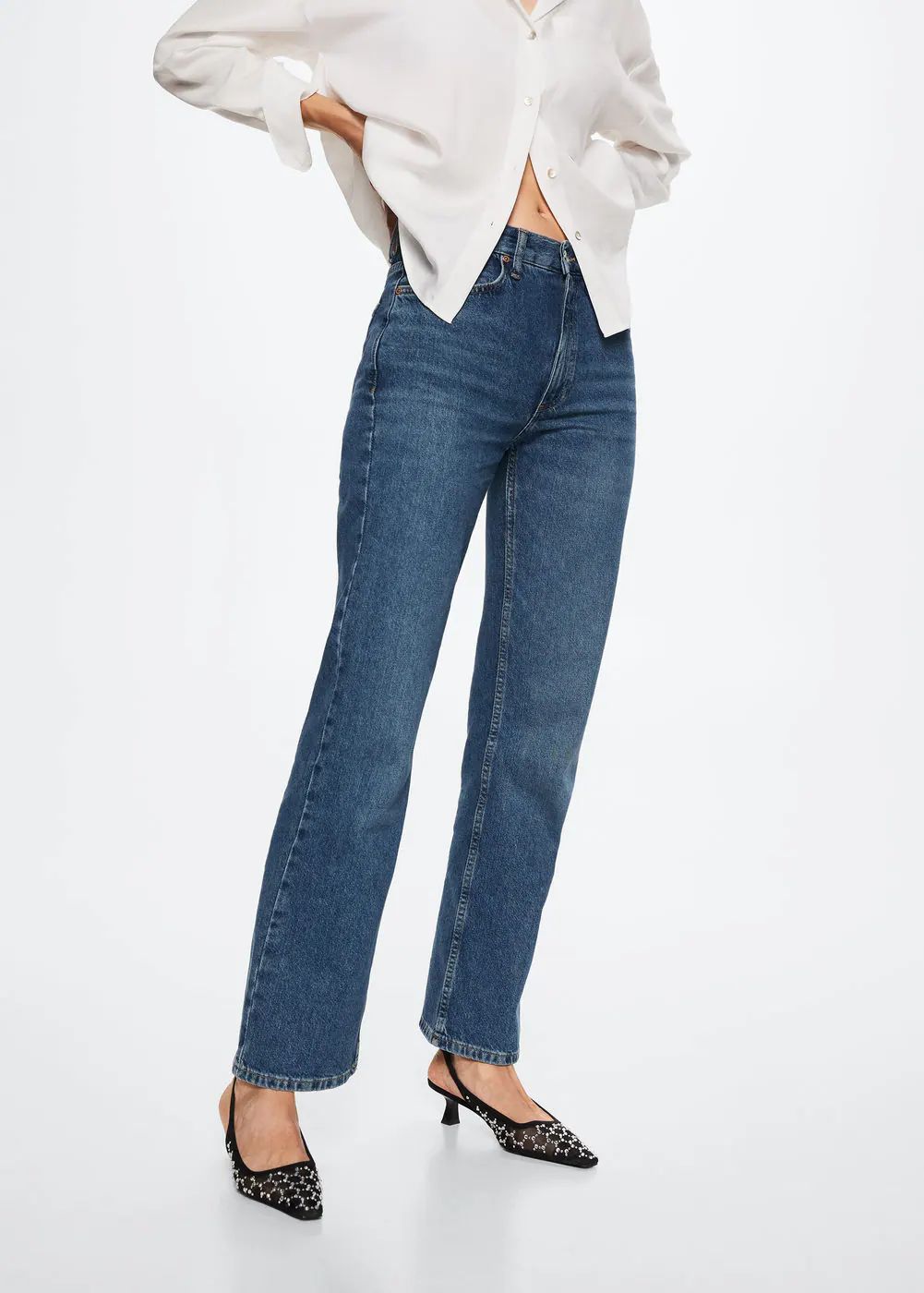 Mid-rise straight jeans -  Women | Mango USA | MANGO (US)
