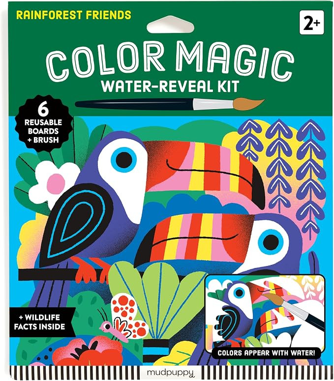 Mudpuppy Rainforest Friends – Color Magic Water Reveal Kit with Illustrations of Rainforest Ani... | Amazon (US)