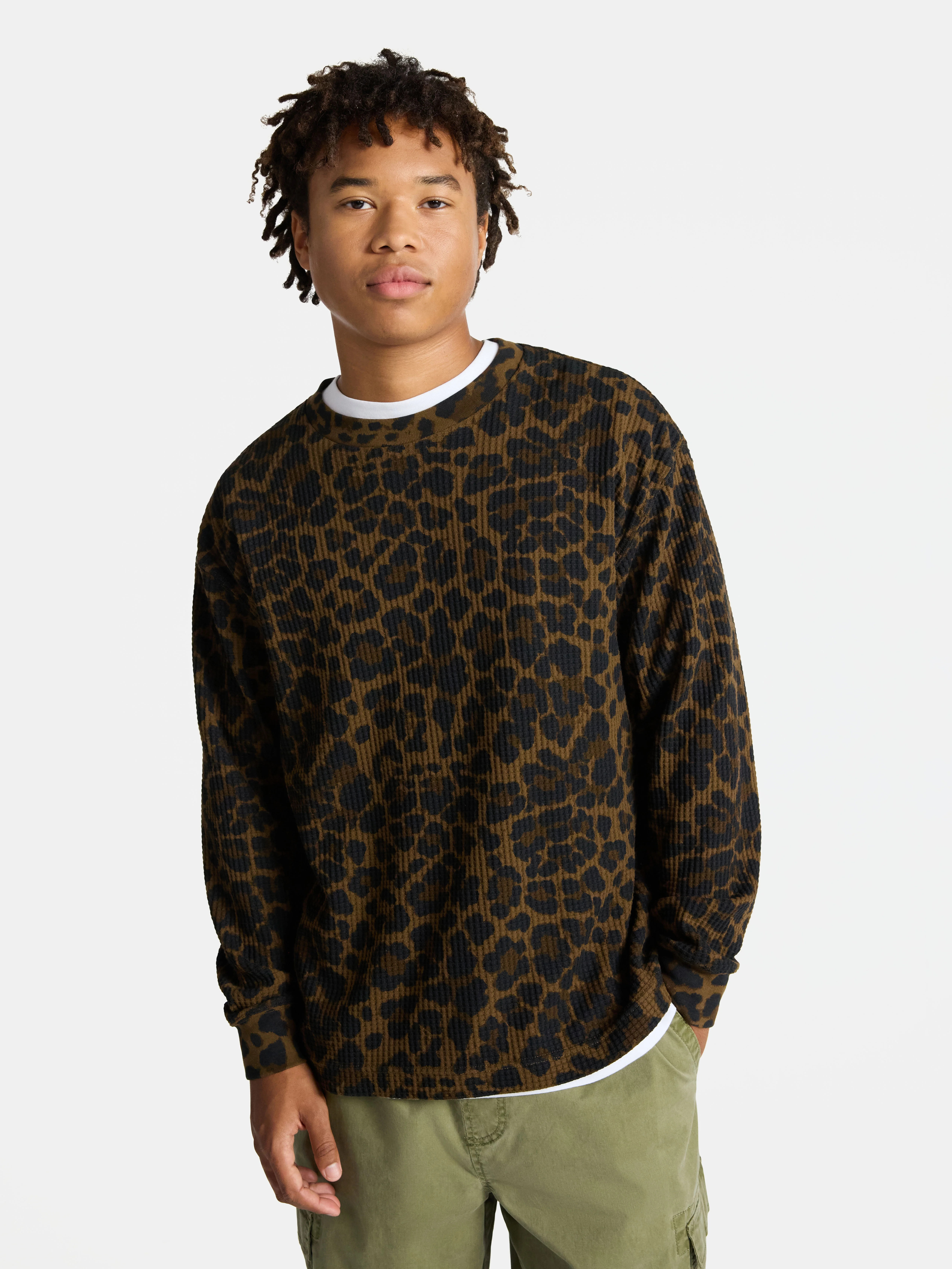 No Boundaries Thermal Tee with Long Sleeves, Men's & Big Men's | Walmart (US)