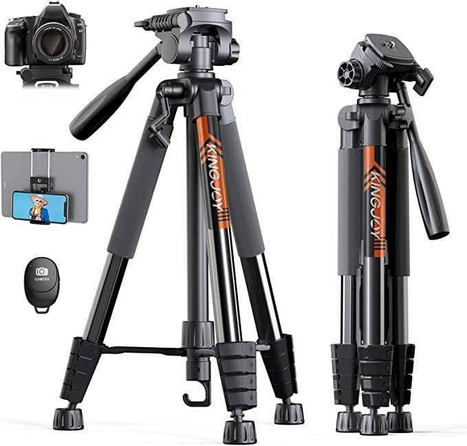 Amazon.com : KINGJOY 75" Camera Tripod for Canon Nikon Lightweight Aluminum DSLR Camera Stand wit... | Amazon (US)