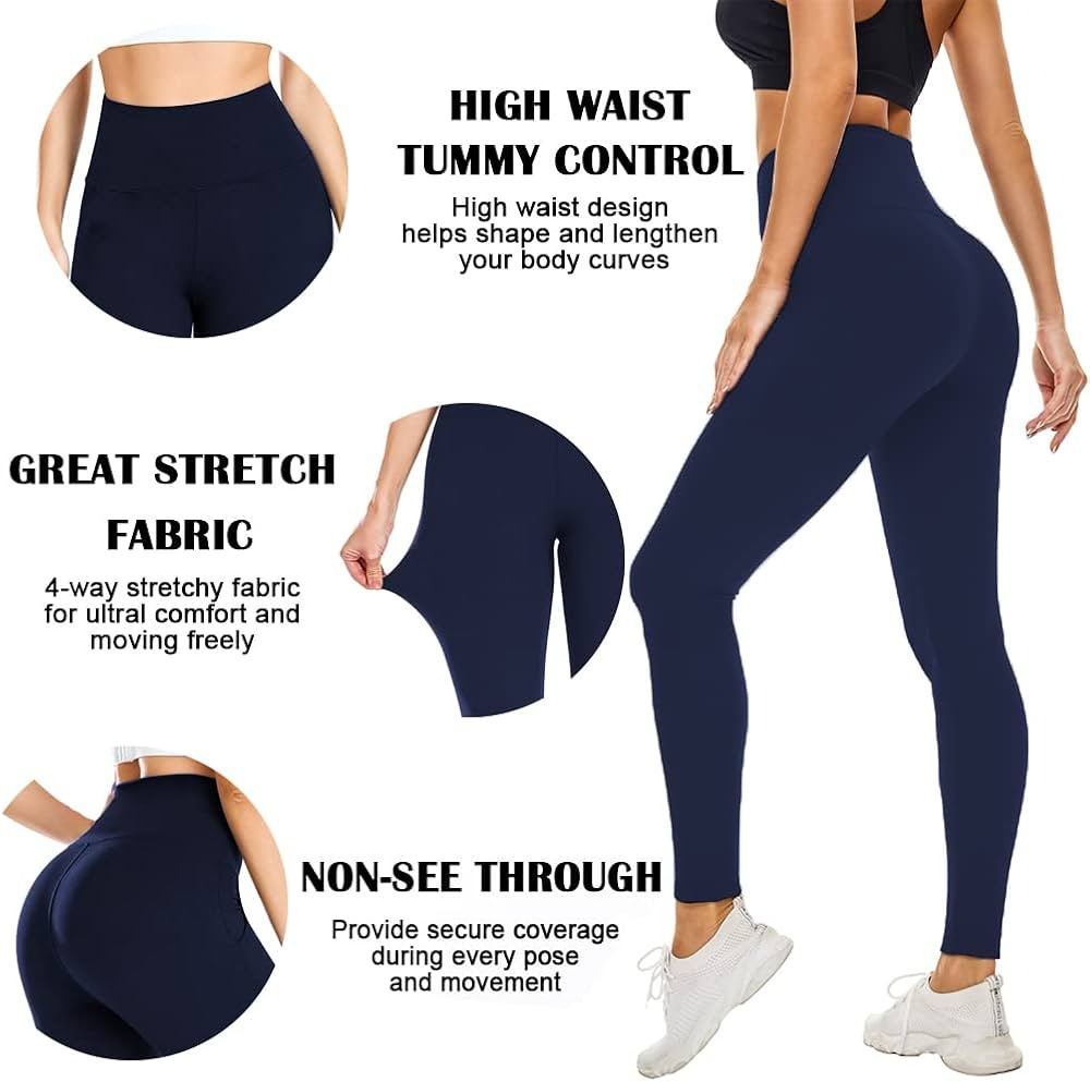 Soft Leggings for Women - High Waisted Tummy Control No See Through Workout Yoga Pants | Amazon (US)