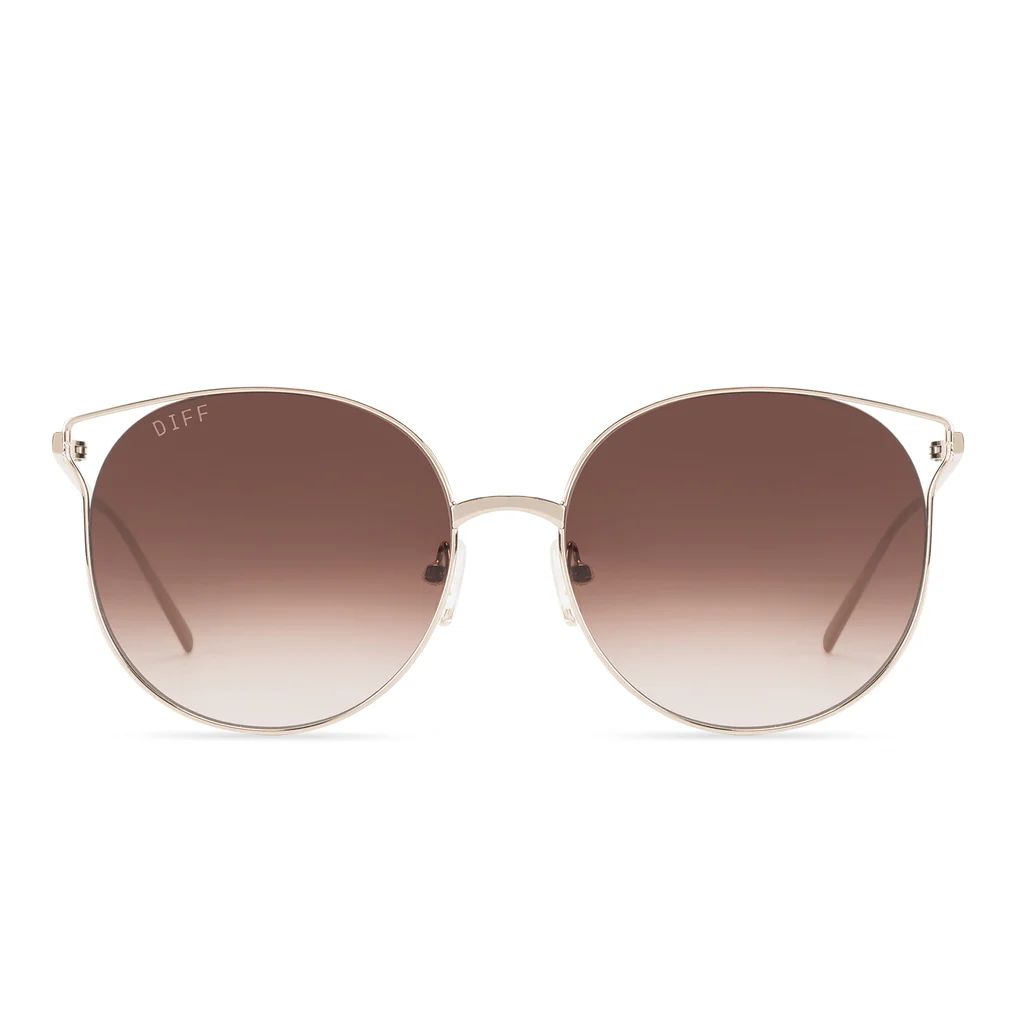 RORY - GOLD + BROWN GRADIENT SUNGLASSES | DIFF Eyewear