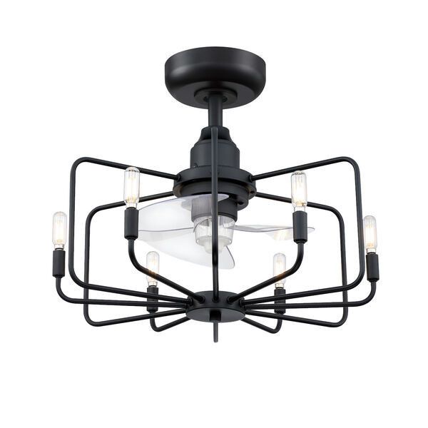 Influencer Black 22-Inch Six-Light LED Indoor Ceiling Fan | Bellacor