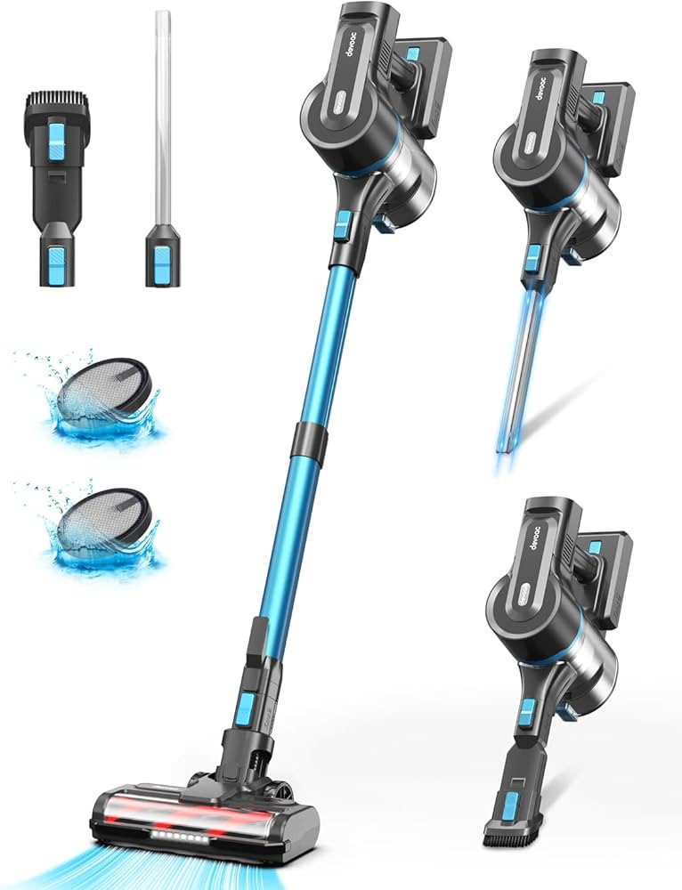 DEVOAC 28Kpa Cordless Vacuum Cleaner, 350W Powerful Stick Vacuum Cleaner with Self-Standing, 45 M... | Amazon (US)