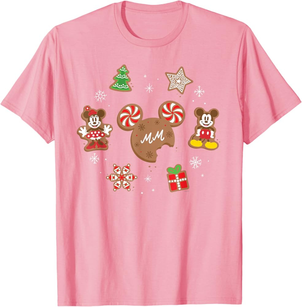Disney Mickey & Minnie Christmas Holiday Gingerbread Cookies T-Shirt | Amazon (US)