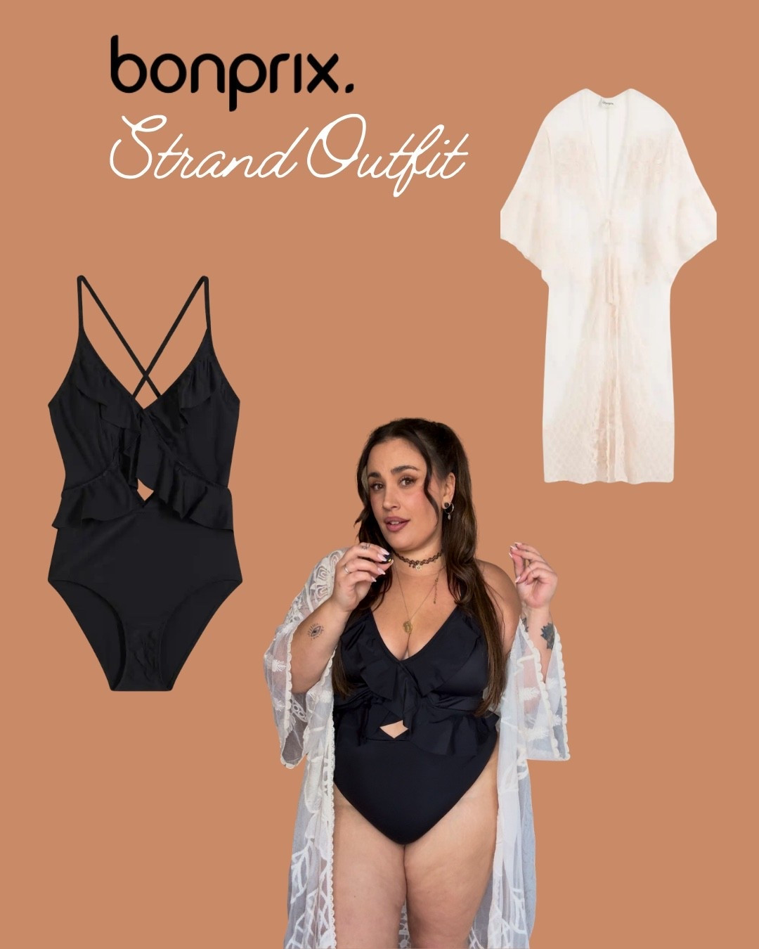 Schwarzer Monokini in Größe 44 und Boho Kimono 🖤

#LTKspring #LTKmidsize #LTKswimwear