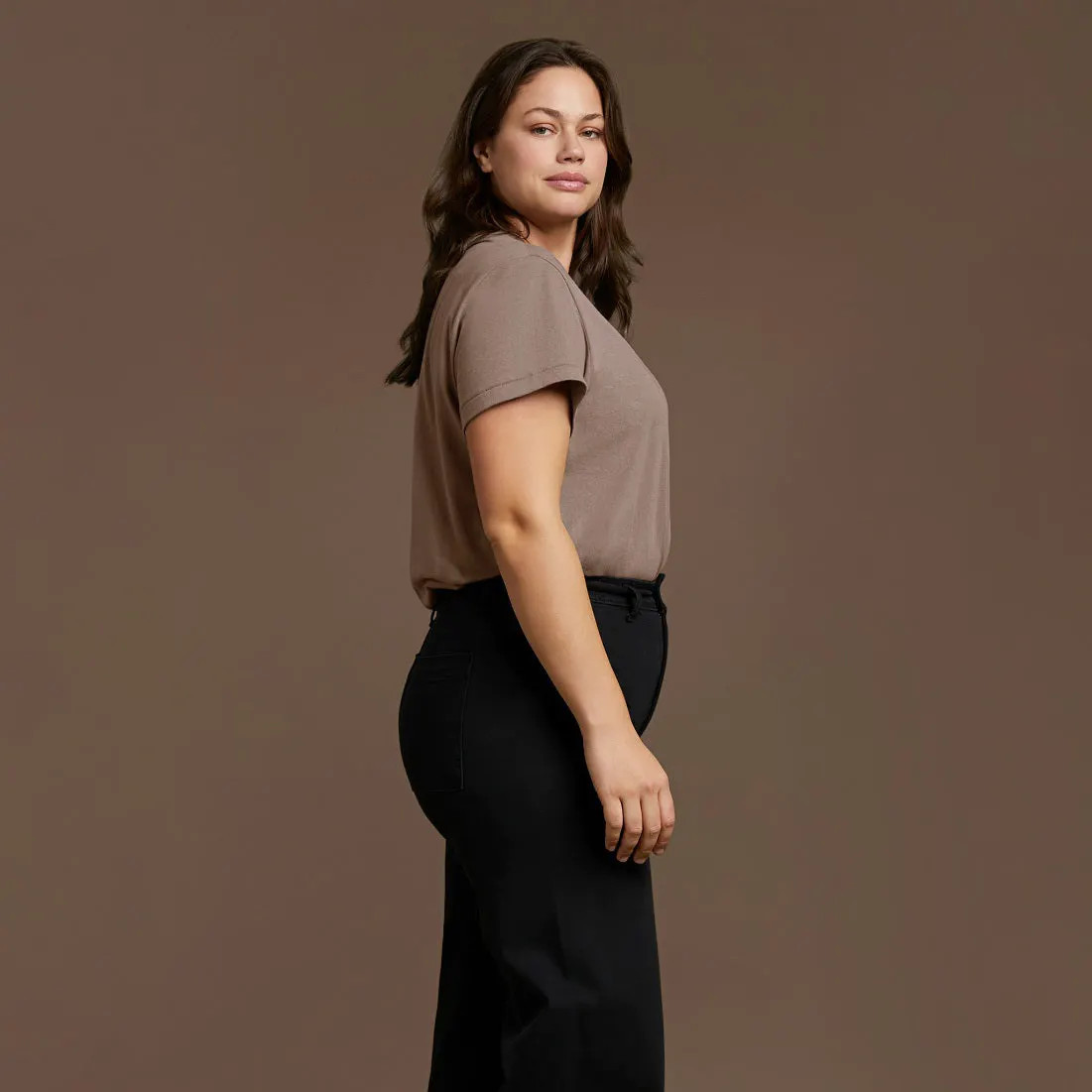 Women's Everyday T-Shirt Bodysuit - Mocha - nuuds | nuuds