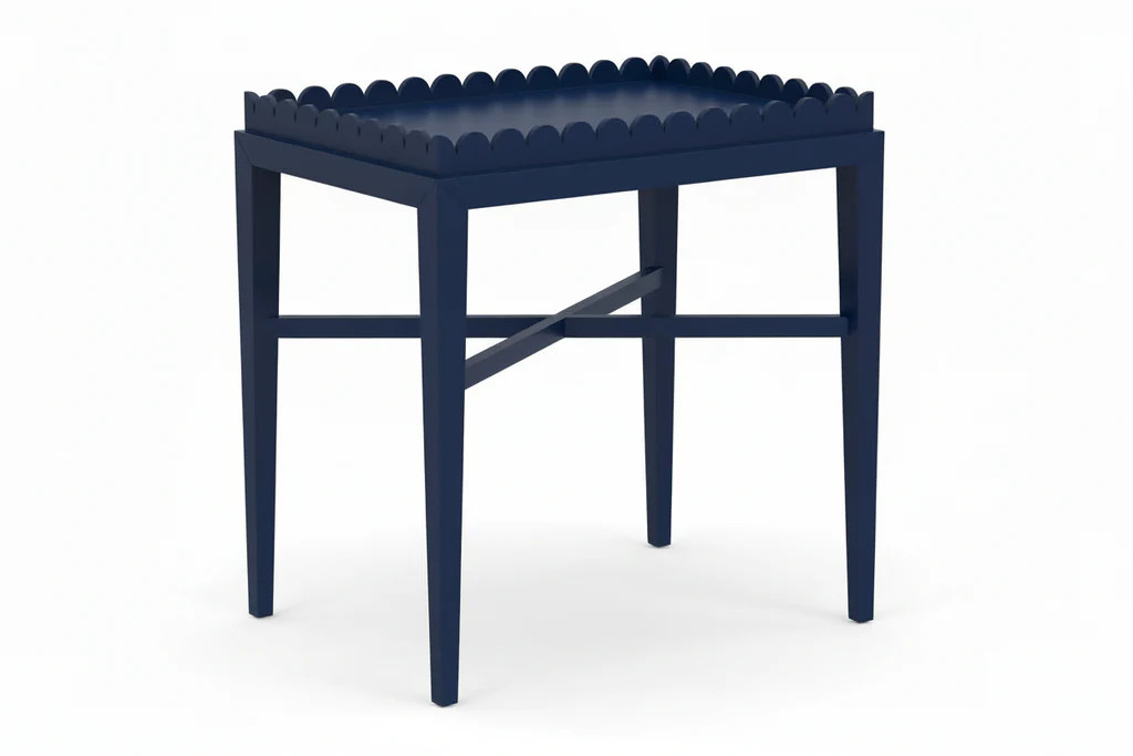 Custom Painted Scallop Side Table | Pineapples Palms Too