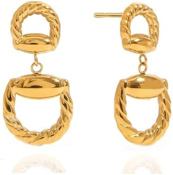 Horsebit Dangle Equestrian Earrings Chunky Gold Earrings Western Jewelry For Women | Amazon (US)