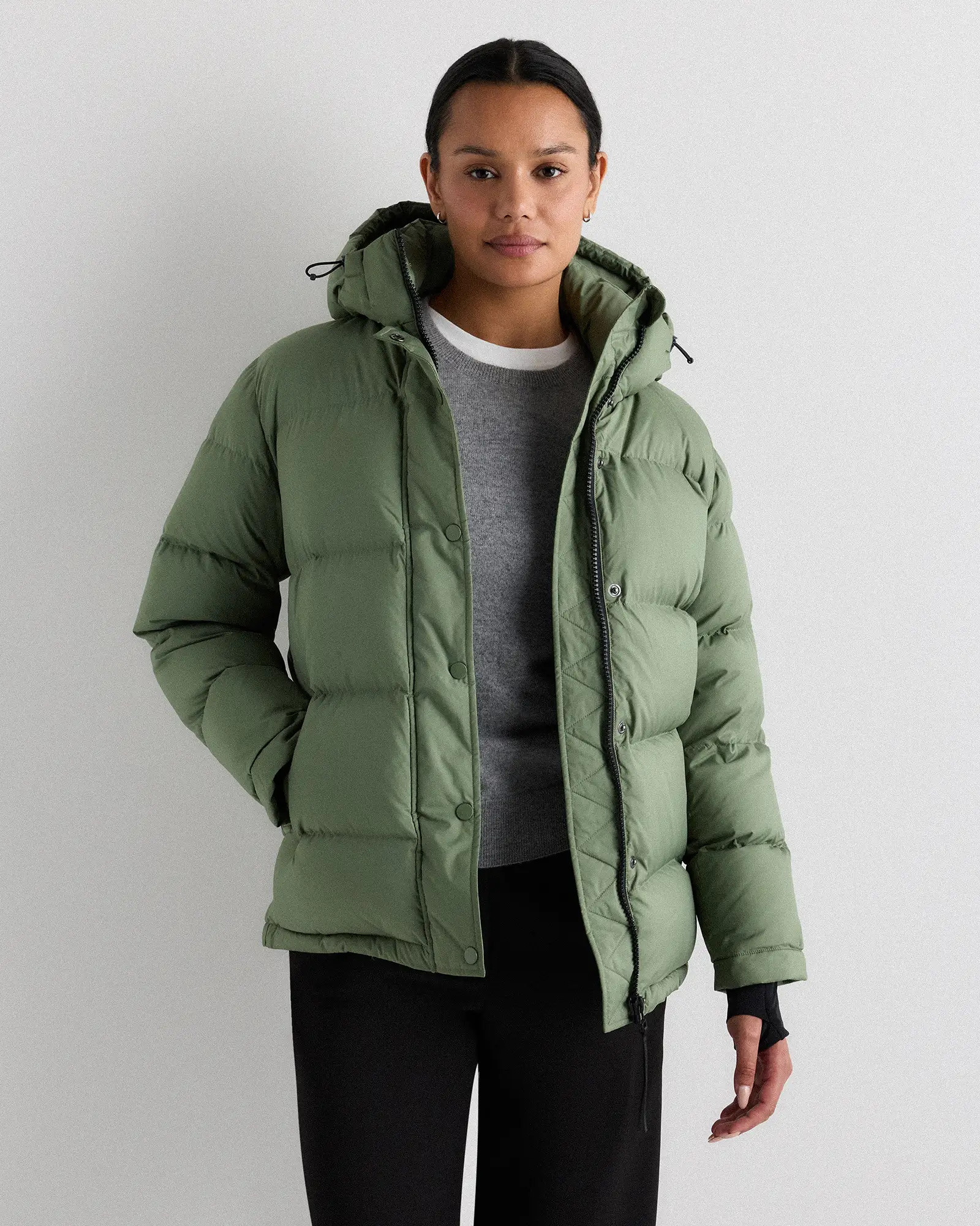 Responsible Down Puffer Jacket in Sea Spray Green | Quince