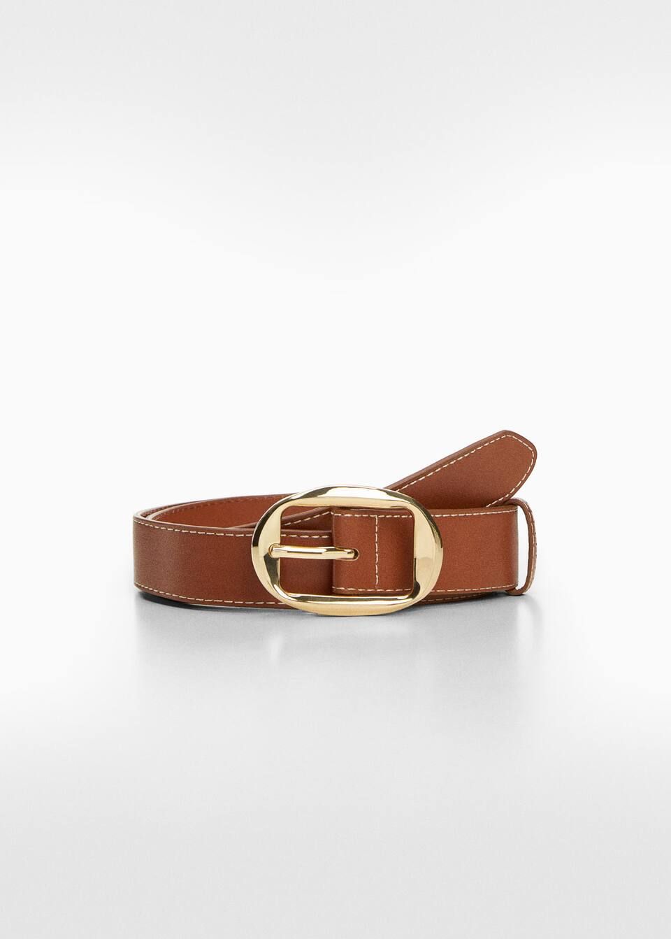 Oval buckle belt -  Women | Mango USA | MANGO (US)