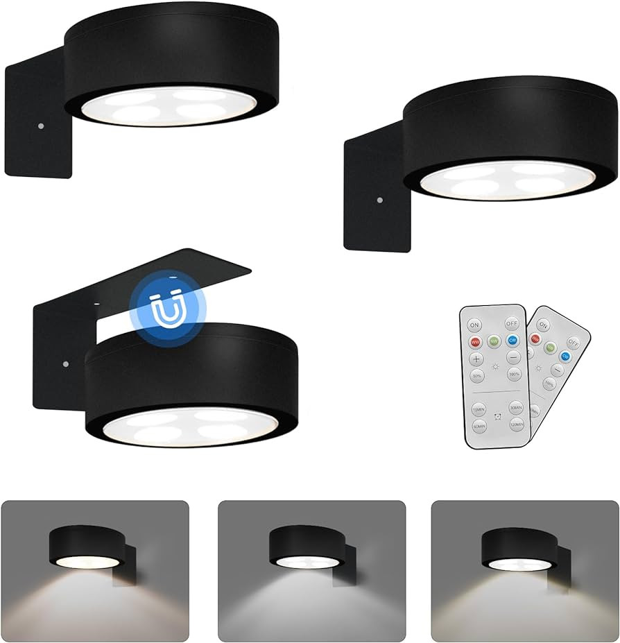 3-Pack Battery Operated Picture Light Magnetic Painting Light with 3 Lighting Modes,Remote and Di... | Amazon (US)