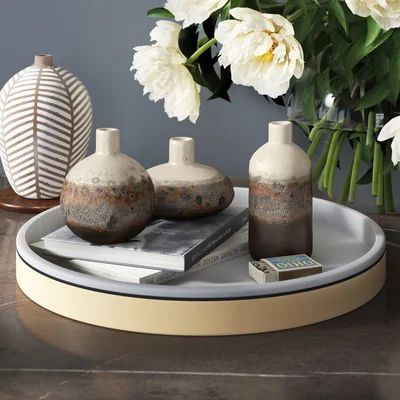 3 Piece Brown Stoneware Table Vase Set | Wayfair North America