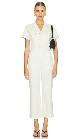Makenna Utility Wideleg Jumpsuit in Eggshell | Revolve Clothing (Global)
