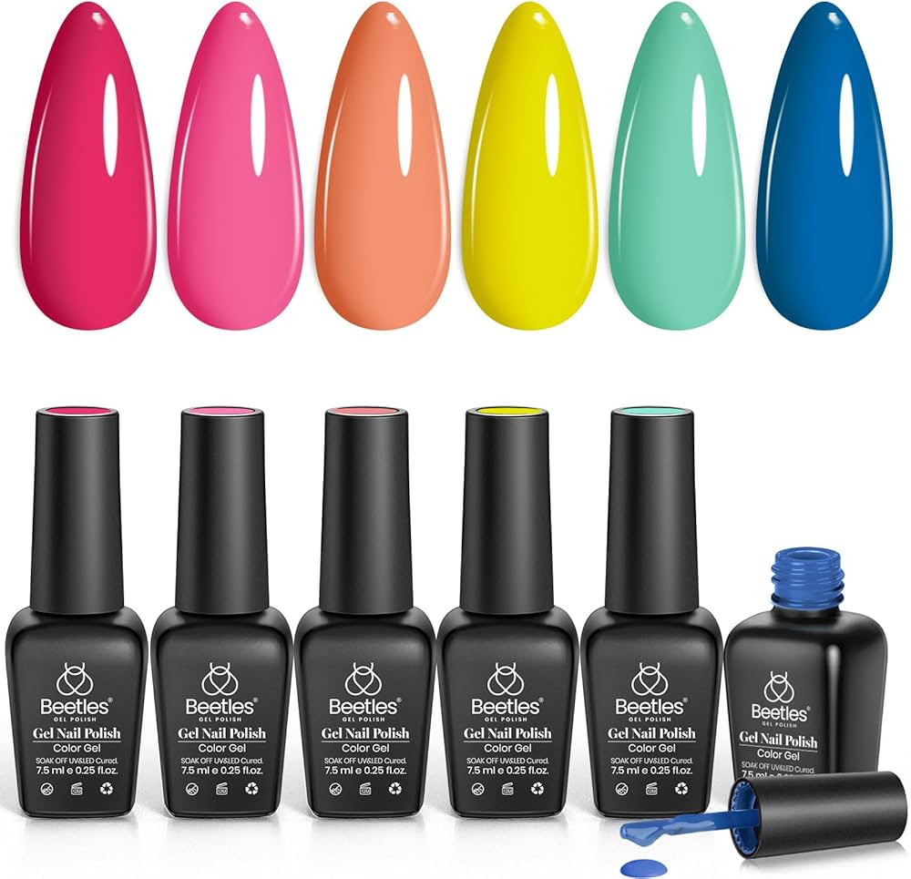 Beetles Gel Nail Polish Set - Pool Party Collection 6 Colors Turquoise Purple Blue Pink Neon Gel ... | Amazon (CA)