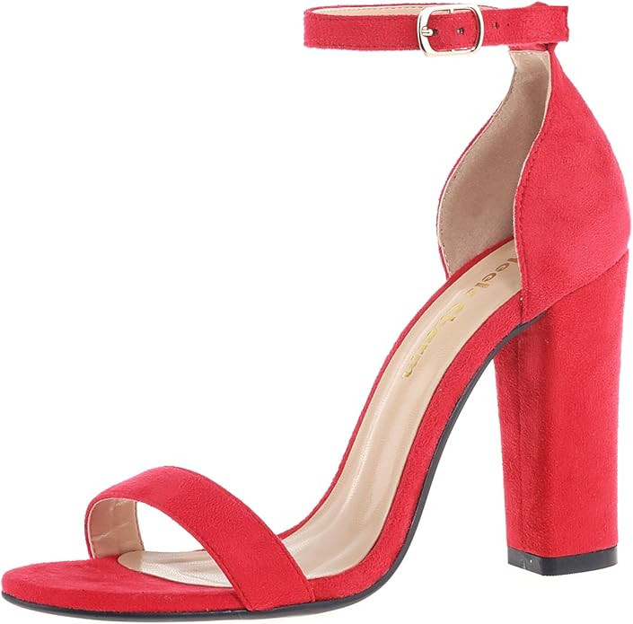 Women's Strappy Chunky Block Sandals Ankle Strap Open Toe High Heel for Dress Wedding Party Eveni... | Amazon (US)