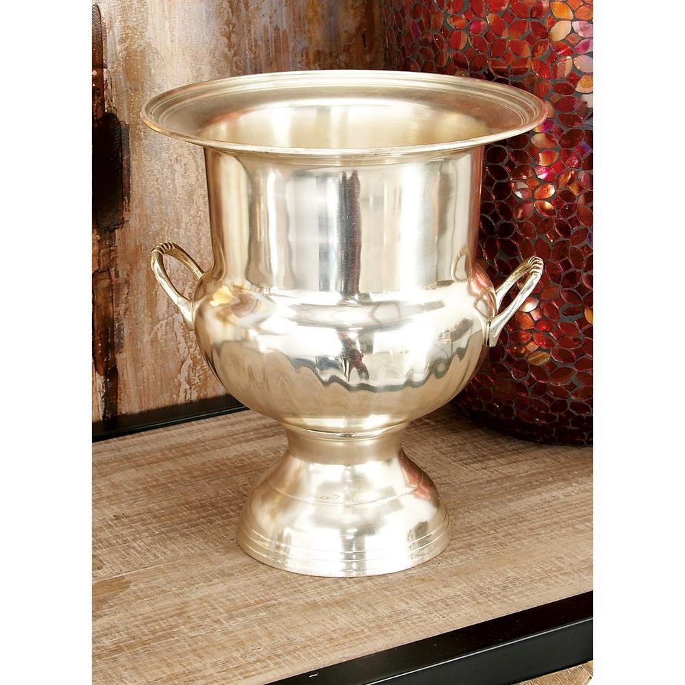 Litton Lane 10 in. Silver-Plated Brass Victory Cup Wine Bucket-18611 - The Home Depot | The Home Depot