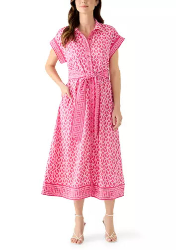 Women's Short Sleeve Belted Midi Dress | Belk