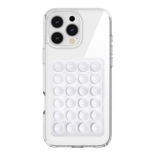 Anteel Silicone Suction Phone Case Mount, Silicon Adhesive Phone Accessory for Smartphones, Hands-Free Mirror Shower Phone Holder for Selfies, Tiktok Videos (White) | Amazon (US)