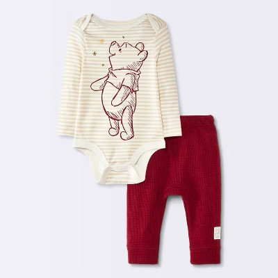 Baby Winnie the Pooh 2pc Bodysuit & Pants Set - Cloud Island™ Cream Newborn | Target