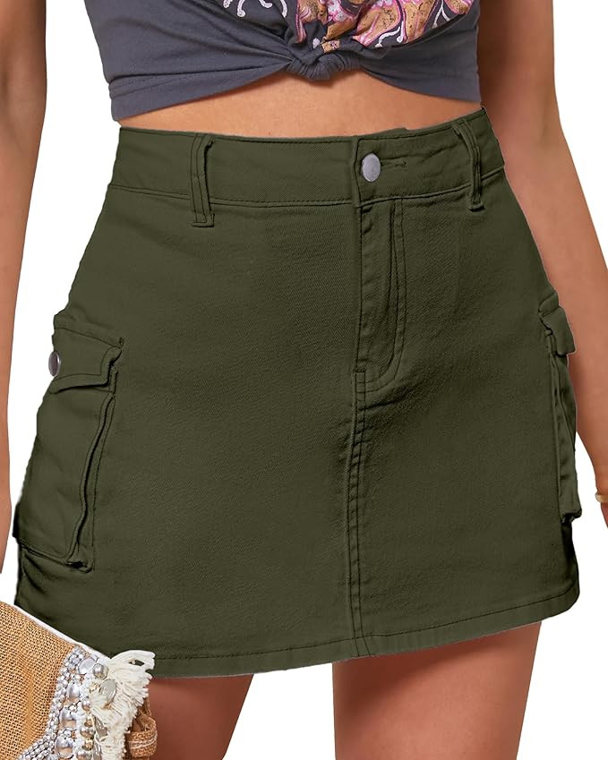 luvamia 2024 Cargo Shorts for Women Casual Summer Skorts Skirts High Waisted Mini Short Skort wit... | Amazon (US)