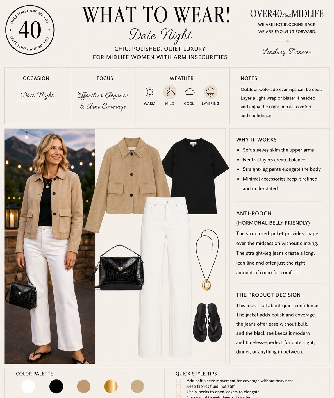 ✨Tap the bell, save and ❤️ for over 40 fashion, midlife style, midsize fashion and luxury looks for less. 

What to wear to casual date night, dinner

👑"Helping you look good, feel good!" - Lindsey Denver

midlife fashion, over 40 style, Gen X style, quiet luxury, elevated basics, outfit physics, belly friendly fashion, mid rise jeans, wide leg jeans, structured denim jacket, linen pants, matching sets, polished casual outfits, modern classic style, flattering basics, comfortable chic, minimal luxury, easy summer outfits, midsize fashion, structure over squeeze, denim shirts, easy elegant outfits

#LTKMidsize #LTKOver40 #LTKPlusSize