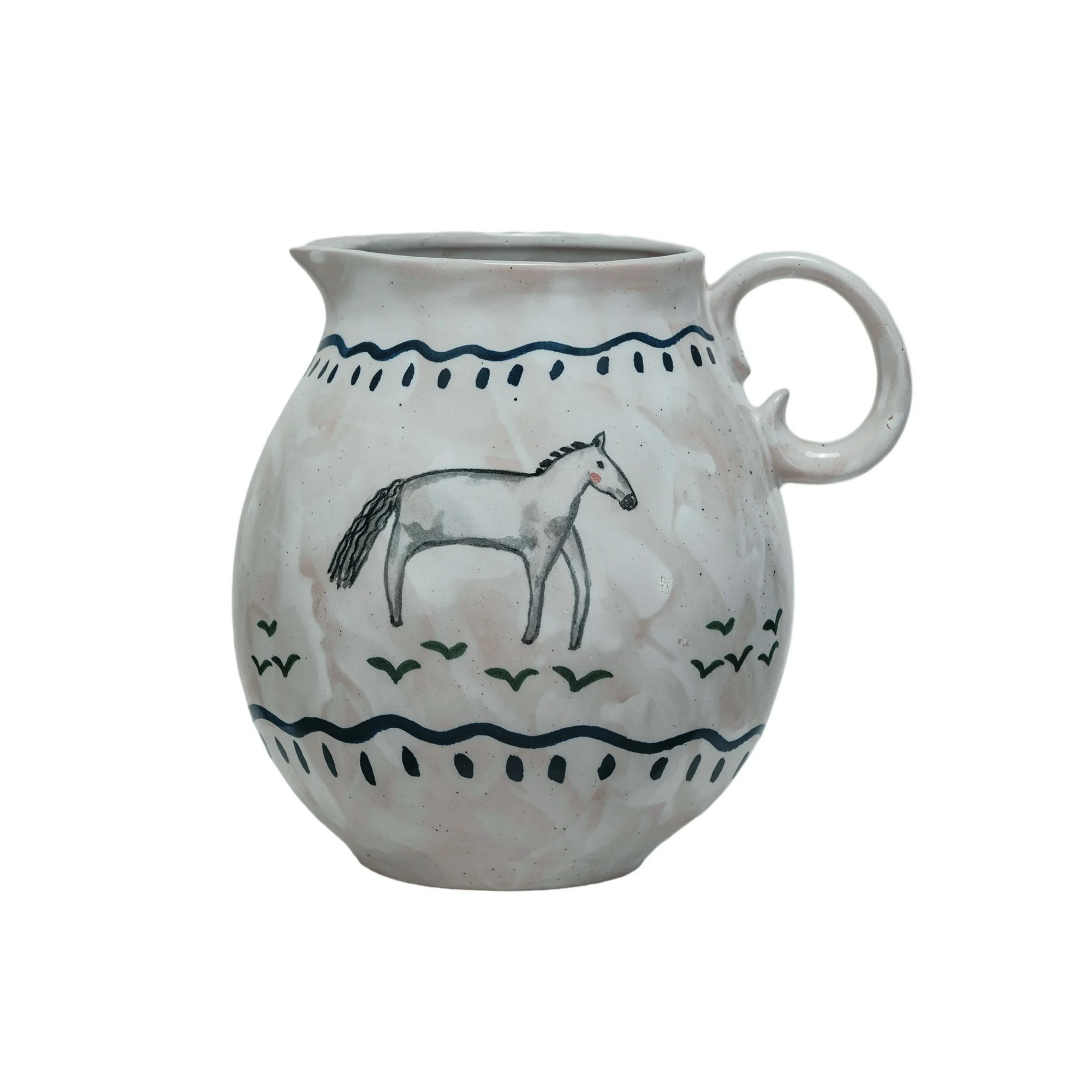 Creative Co-Op Horse Stoneware Pitcher, Multicolor | Walmart (US)