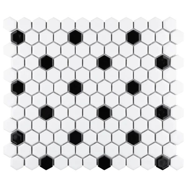 Retro 1" x 1" Porcelain Mosaic Tile | Wayfair Professional