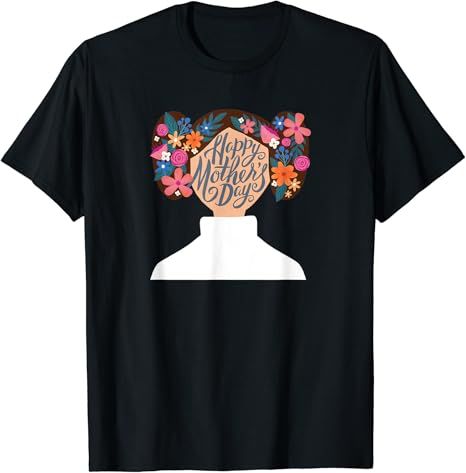 Star Wars Princess Leia Florals Happy Mother's Day T-Shirt | Amazon (US)