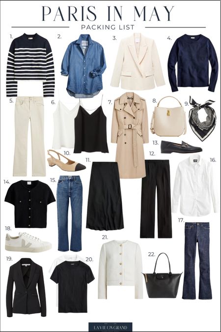 What to pack for Paris in May- Part 1
Spring Capsule 
Travel
Jeans
Trench Coat
Sneakers
Sweater 
Blazer 

#LTKtravel #LTKSeasonal