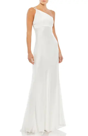 Mac Duggal One-Shoulder Satin Sheath Gown | Nordstrom | Nordstrom