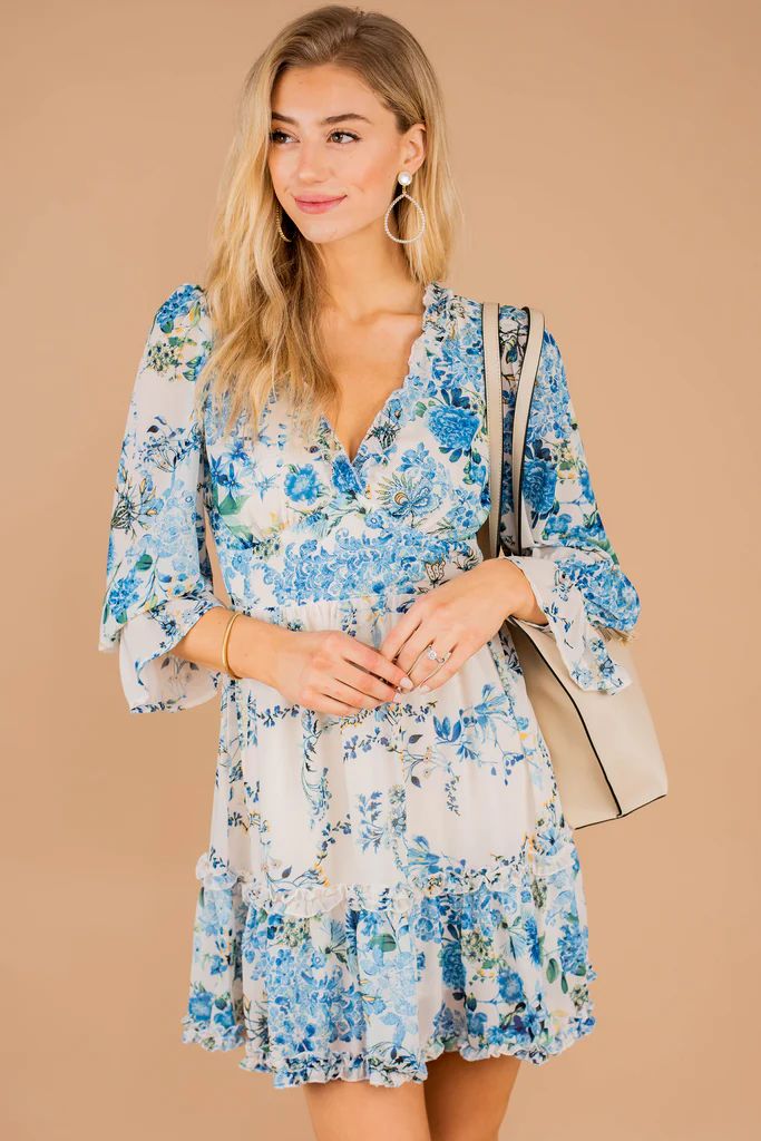 Heart Felt Blue Floral Dress | The Mint Julep Boutique