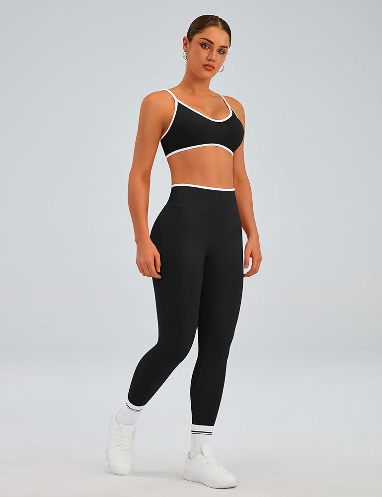 TDIFFUN Women Workout Sets 2 Piece Seamless Scrunch Butt Lifting Leggings Padded Sports Bra Match... | Amazon (US)