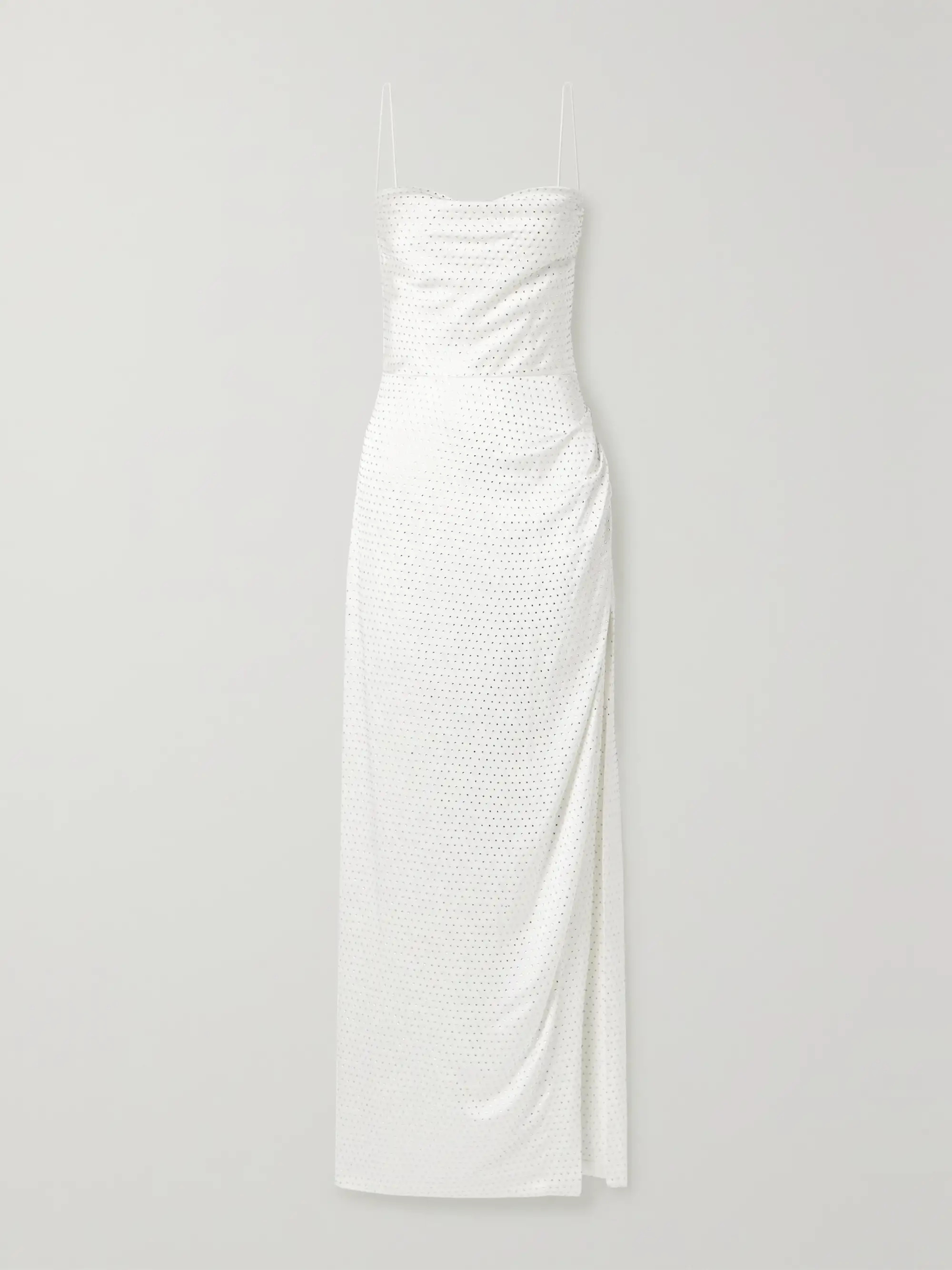 White Marlene crystal-embellished draped silk-satin maxi dress | RETROFÊTE | NET-A-PORTER | NET-A-PORTER APAC