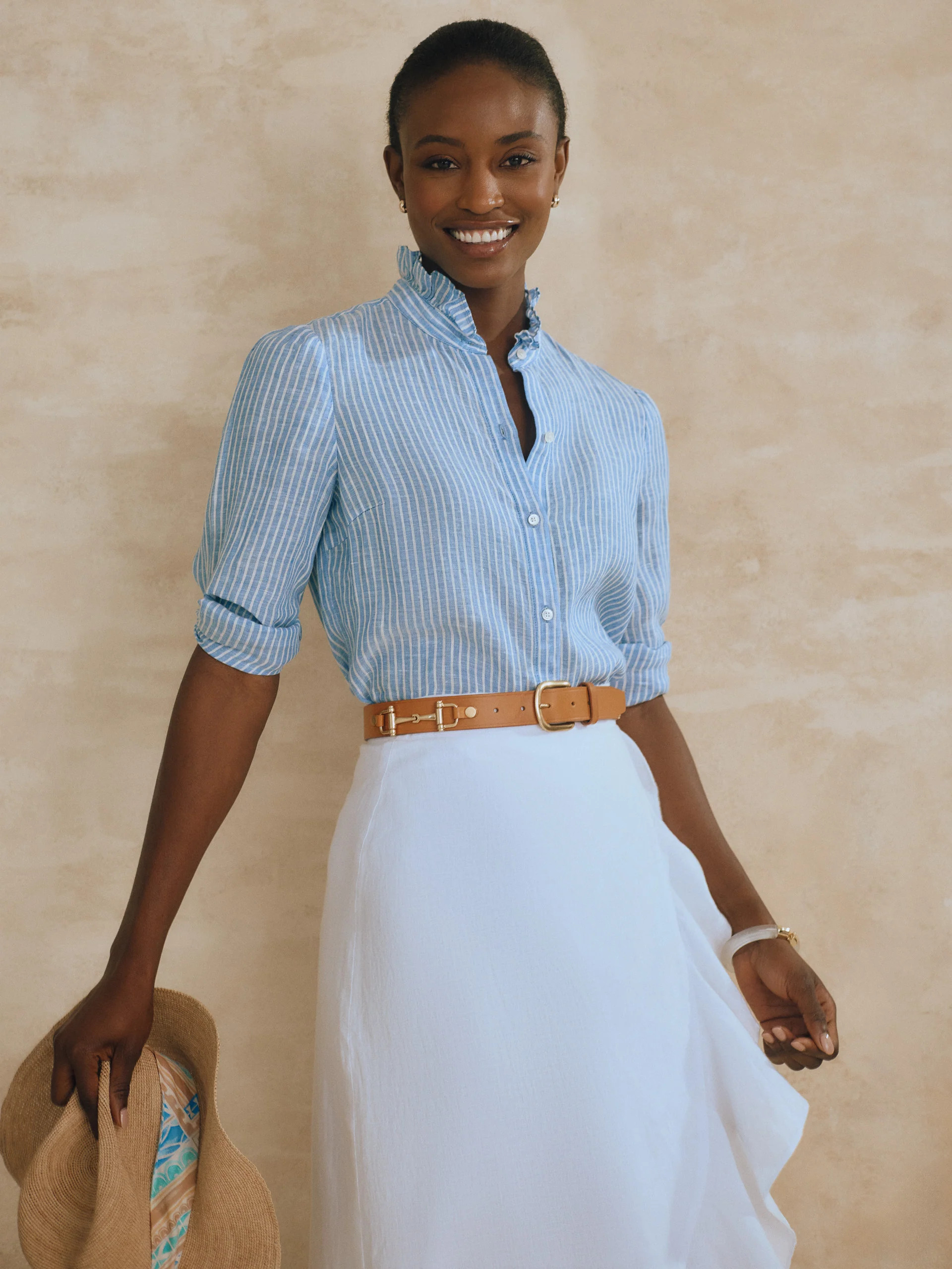 Julian Linen Shirt in Stripe | J.McLaughlin